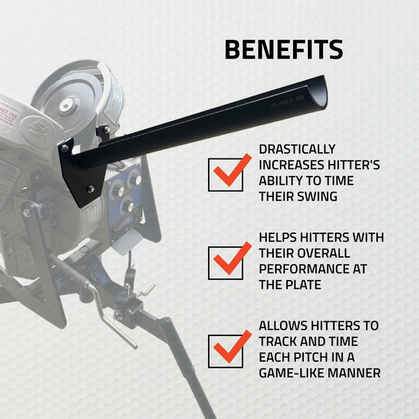 Extended baseball pitching machine chute source image 12