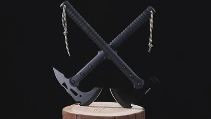 Camping Hatchet Axe with Saw – Tactical Survival Axe for Firewood Chopping, Logging & Hiking | Protective Cover Included