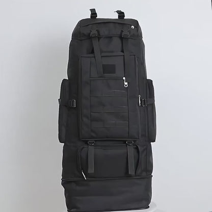 Large Capacity Expandable Outdoor Backpack 26-42 Gal – Soft Shell Geometric Pattern Hiking Rucksack for Camping, Mountaineering & Leisure | Black & Jungle Camo