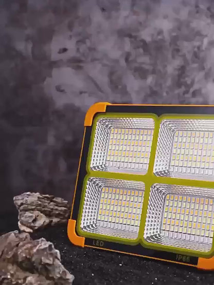 Magnetic Solar Work Light with Hook – 6500 Lumen LED Camping Light, Adjustable Brightness, Solar & USB-C Dual Charging, 6 Modes, Portable Hanging Lamp for Camping, Hiking, Garage & Emergency, 1/2/4/6/10 Pack