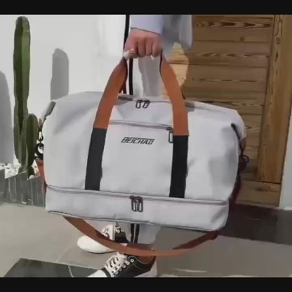 Waterproof Travel Bag Women Gym Yoga Bag Dry Wet Separation Large Capacity Overnight Weekend Tote Duffel Bag Fitness Sports Handbag Outdoor Leisure Luggage Bag