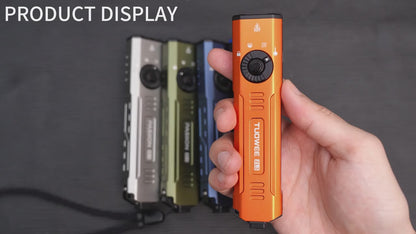 UV Green Beam Flashlight EDC Flat Pro – 1500 Lumens Rechargeable Triple Light Combo (Green Beam + UV + White LED), Portable Pocket Torch for Outdoor, Hunting & Emergency (Black/Orange/Green)