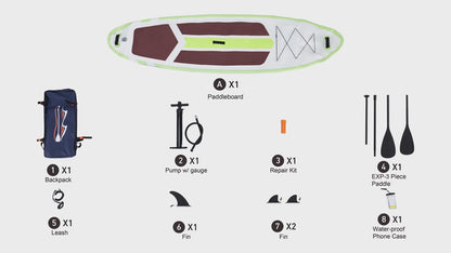 Inflatable Stand Up Paddle Board 10'6" x 32" – Non-Slip Deck iSUP with Premium Accessories | Stable & Durable Paddle Board for Fishing, Rowing, Seaside Travel & Outdoor Enthusiasts