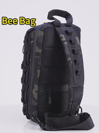 MOLLE Shoulder Bag – Large Capacity Tactical Chest Pack, Waterproof Nylon EDC Crossbody Bag for Hiking, Cycling, Fishing & Camping, Multi-Compartment, Adjustable Strap