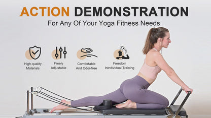 Pilates Reformer Machine for Home Gym – Foldable Pilates Equipment with Adjustable Resistance Springs, 11-Level Intensity, Smooth Sliding Rails, 330 lbs Capacity for Beginners & Advanced