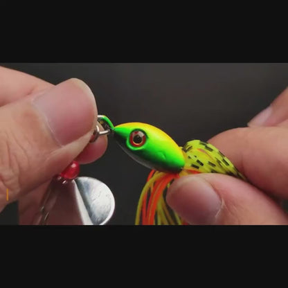 Spinnerbait Buzzbait Fishing Lures 6pcs 3/4oz Multicolor Bass Lure Set with 3D Eyes Rotating Blade Steel Wire Frame for Freshwater Saltwater Bass Trout Salmon Shallow Water Fishing
