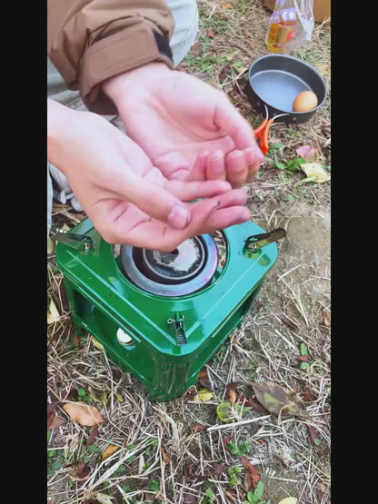Portable Kerosene Paraffin Camping Stove Outdoor Heater Adjustable Flame Lightweight Military Green Stove for Camping Picnic Barbecue Backpacking Survival Emergency