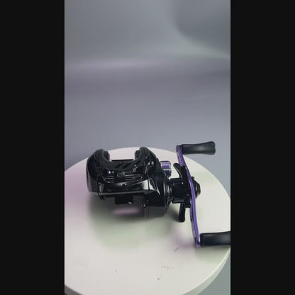 Baitcasting Reel 7.2:1 High-Speed Gear Ratio, 5+1 Ball Bearings 17.64LB Max Drag, Lightweight Freshwater Saltwater Bass Fishing Reel, Left & Right Hand Retrieve, Black Purple