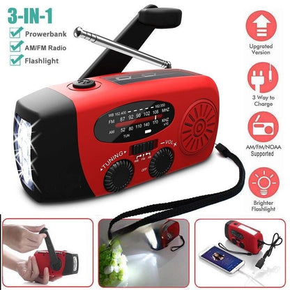 Solar Power Bank Emergency Radio with Hand Crank & NOAA