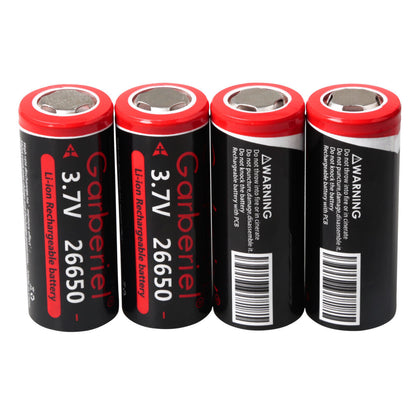 26650 Rechargeable Battery 3.7V Li-ion Flat Top 2 Pack