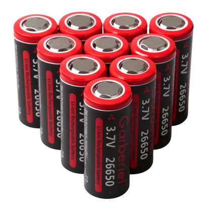 26650 Rechargeable Battery 3.7V Li-ion Flat Top 2 Pack