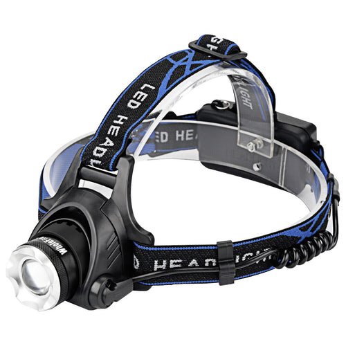 Rechargeable LED Headlamp – Ultra-Bright T6 Waterproof Headlight with Zoom & 3 Modes