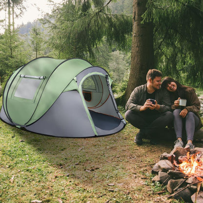Pop-Up Camping Tent 4 Person Waterproof Instant Setup Family