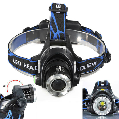 Rechargeable LED Headlamp – Ultra-Bright T6 Waterproof Headlight with Zoom & 3 Modes