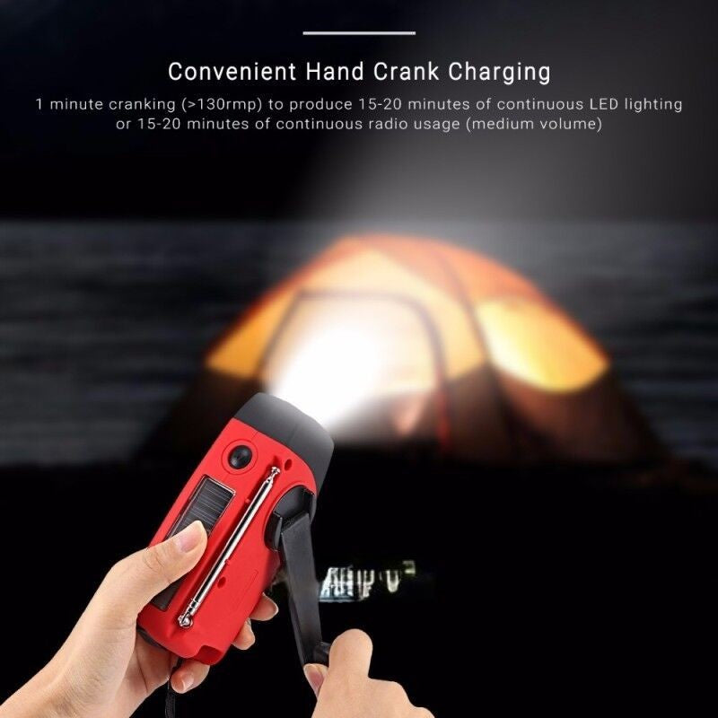 Solar Power Bank Emergency Radio with Hand Crank & NOAA