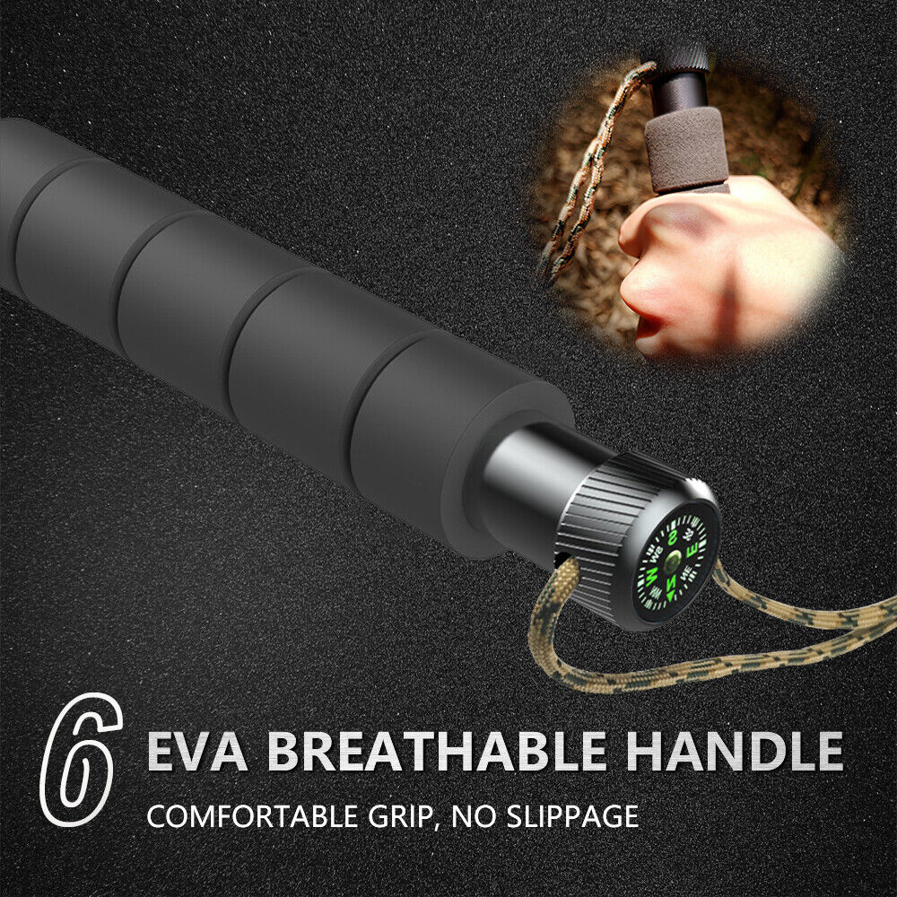 Tactical Trekking Pole with 7-in-1 Survival Kit | Collapsible Hiking Stick