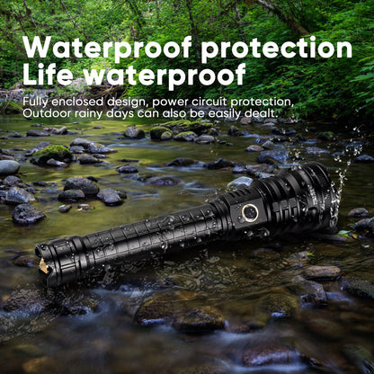 Rechargeable LED Flashlight XHP90 99000LM Tactical Torch Power Bank