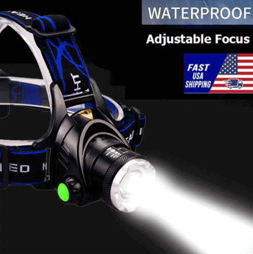 Rechargeable LED Headlamp 3-Mode IPX4 with Red Warning Light
