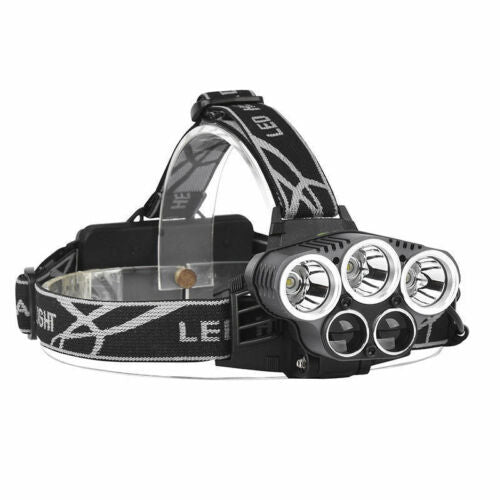 T6 LED Head Torch 5-Mode Rechargeable Waterproof Headlamp