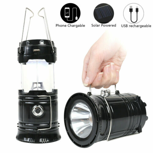 Rechargeable LED Camping Lantern – Solar USB, 3 Modes, 500LM