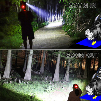 Rechargeable LED Headlamp – Ultra-Bright T6 Waterproof Headlight with Zoom & 3 Modes
