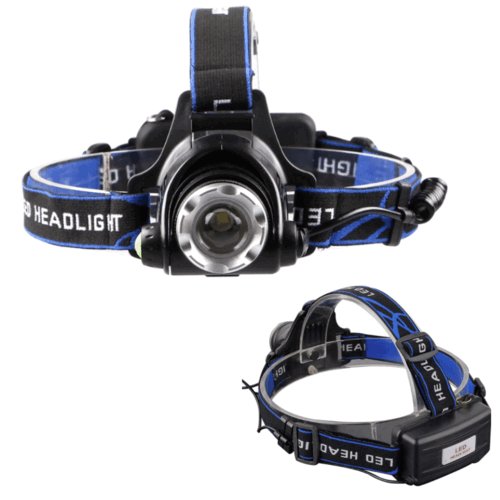 Rechargeable LED Headlamp 3-Mode IPX4 with Red Warning Light