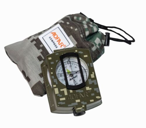 Military Lensatic Compass Sighting Waterproof Zinc Alloy EDC
