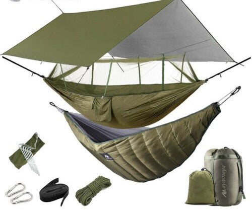 Camping Hammock Kit – Mosquito Net, Rainfly & Underquilt Set
