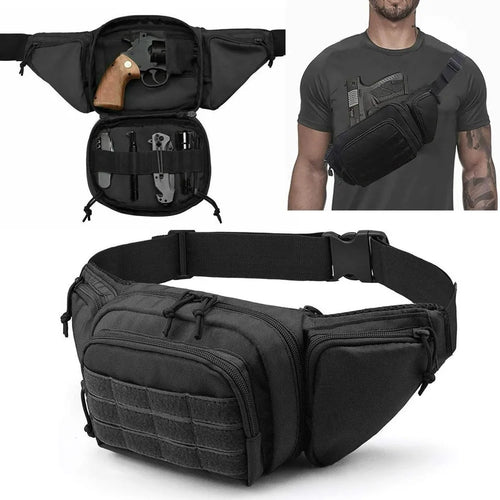 Concealed Carry Fanny Pack – Tactical Pistol Waist Pack Holster Bag with MOLLE System