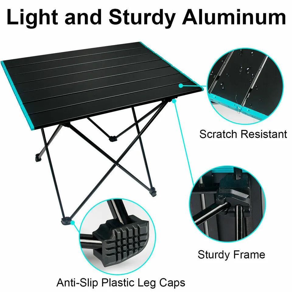 Portable Folding Camping Table – Aluminum Alloy with Carry Bag