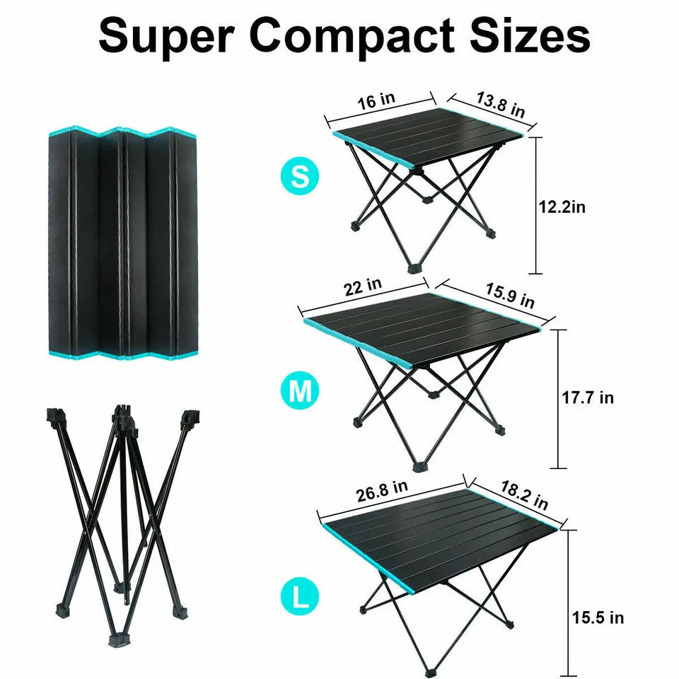 Portable Folding Camping Table – Aluminum Alloy with Carry Bag