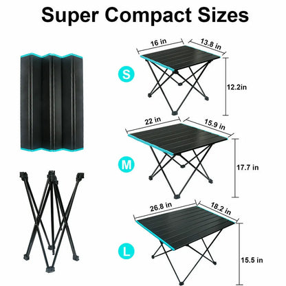 Portable Folding Camping Table – Aluminum Alloy with Carry Bag