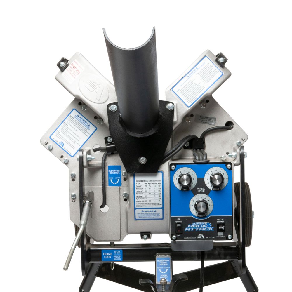Extended baseball pitching machine chute source image 8