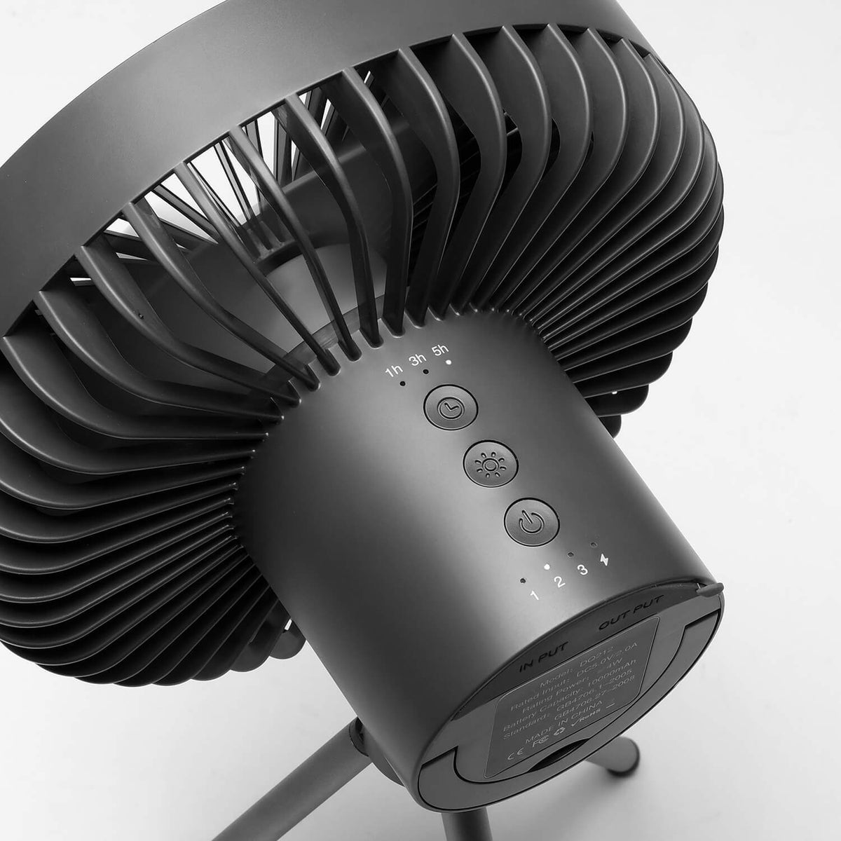 Rechargeable camping fan with night light and power bank