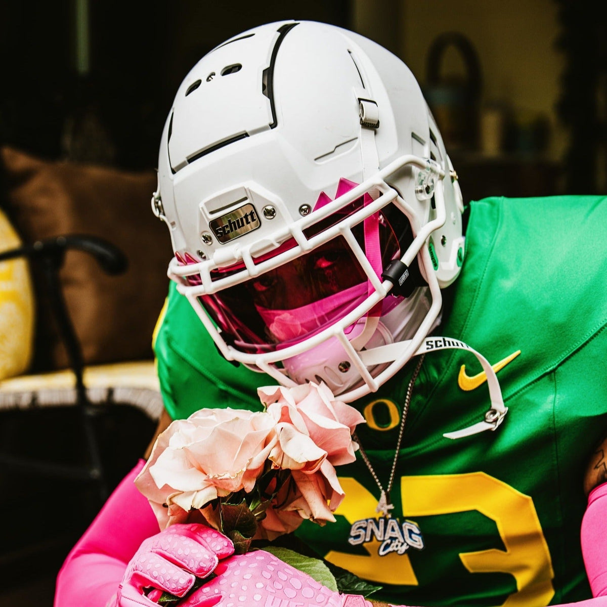 Football helmet visor Clear Pink original source image 4